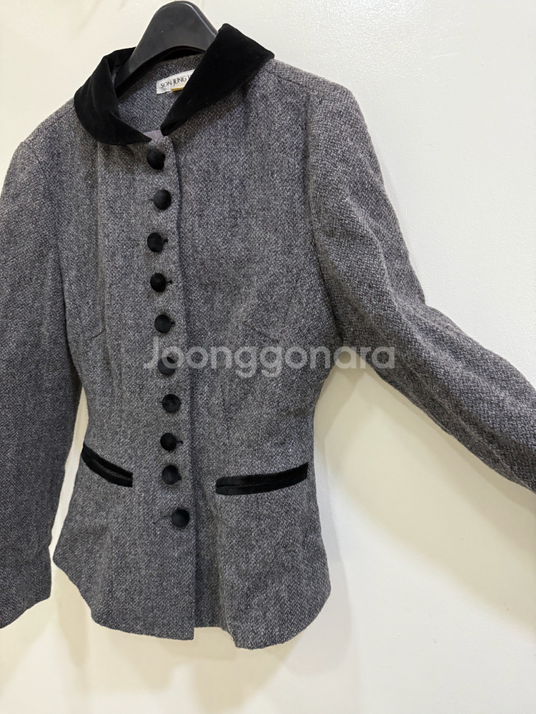 손정완 그레이 트위드 자켓 정품--2