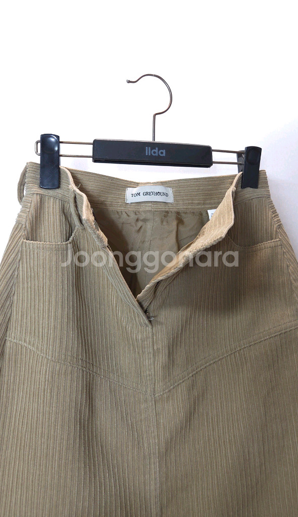 한섬 톰그레이하운드 코듀로이 A라인 롱스커트 S사이즈--1