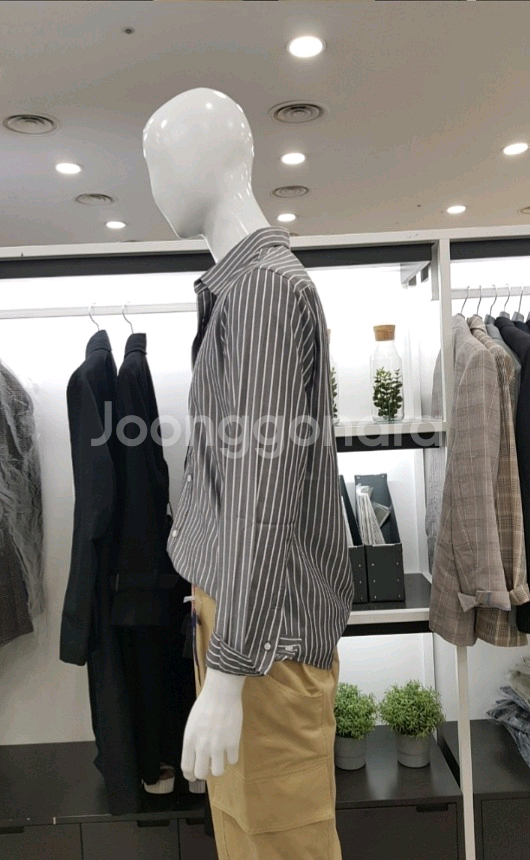 (새옷)남녀공용 긴팔 스트라이프셔츠 줄무늬 남방 팝니다--3