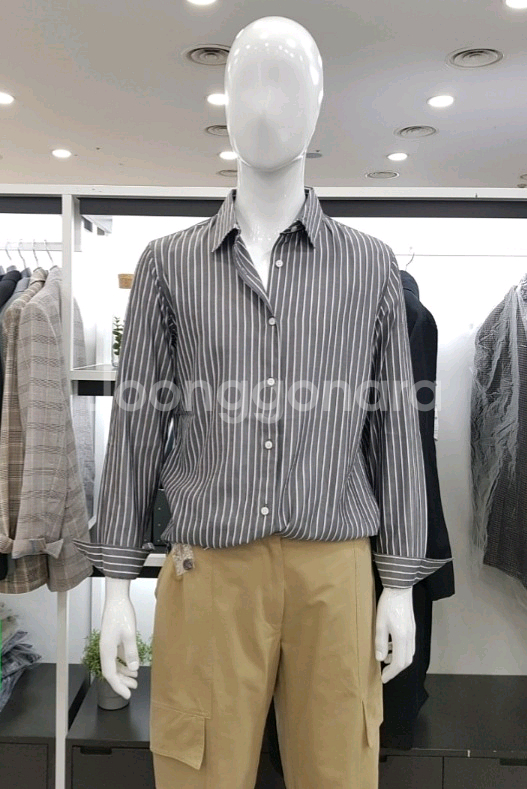 (새옷)남녀공용 긴팔 스트라이프셔츠 줄무늬 남방 팝니다--1