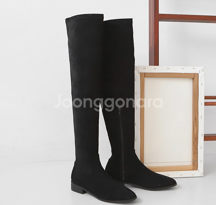 스웨이드 블랙 부츠--0