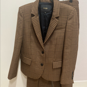 Maje 마쥬 셋업 체크 자켓 스커트 세트 36