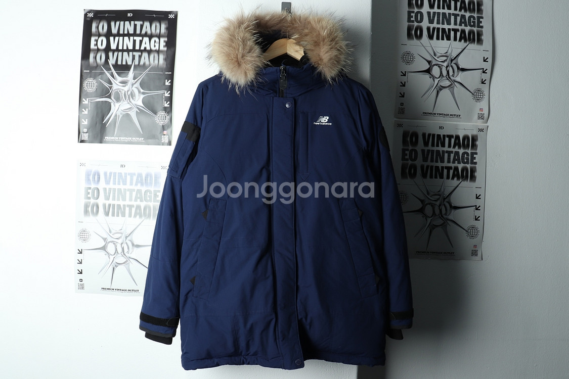 W(M-L) 뉴발란스 패딩 점퍼자켓 덕다운 블루 야구--1