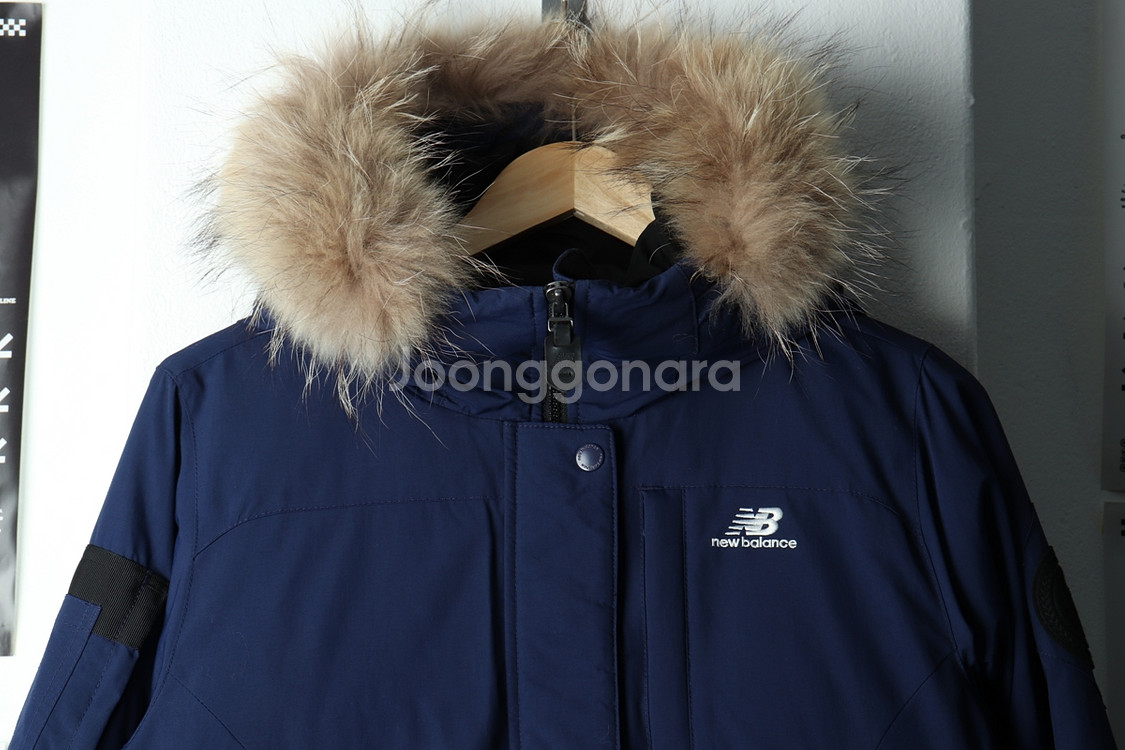 W(M-L) 뉴발란스 패딩 점퍼자켓 덕다운 블루 야구--2
