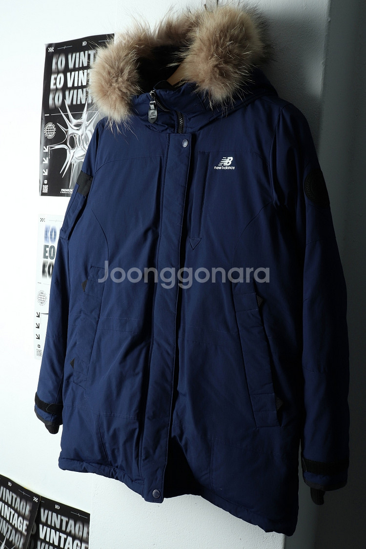 W(M-L) 뉴발란스 패딩 점퍼자켓 덕다운 블루 야구--0