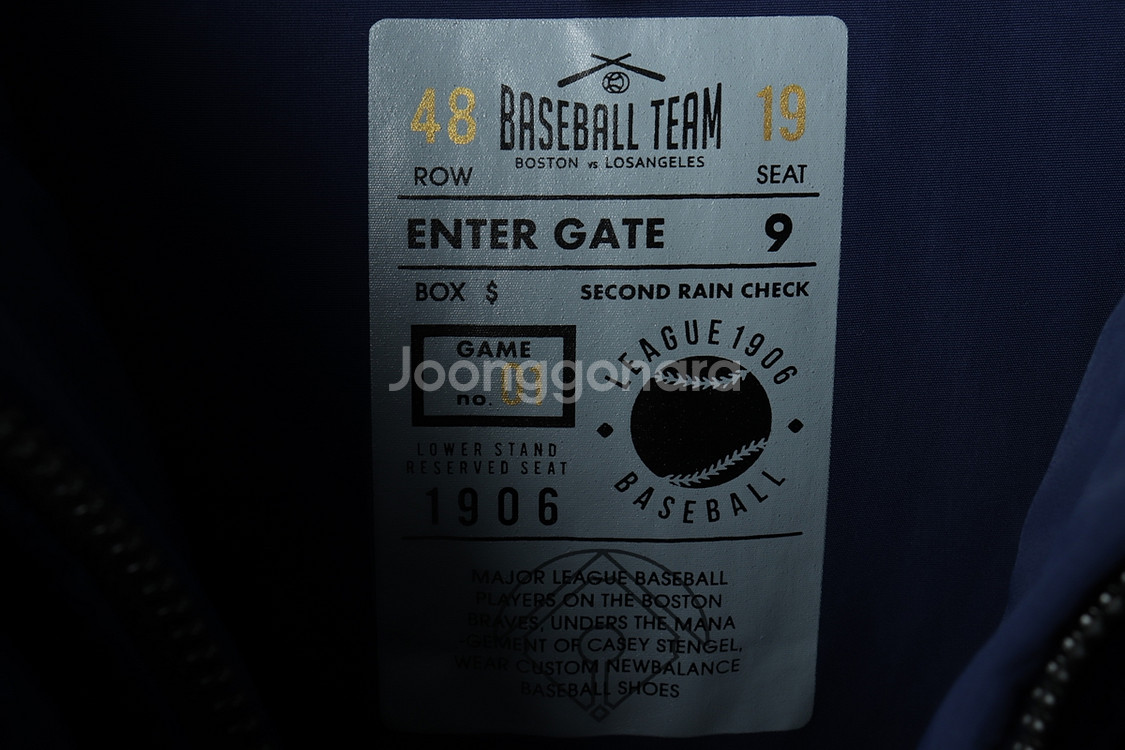 W(M-L) 뉴발란스 패딩 점퍼자켓 덕다운 블루 야구--7