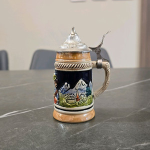 빈티지 독일 미니 주석 맥주컵