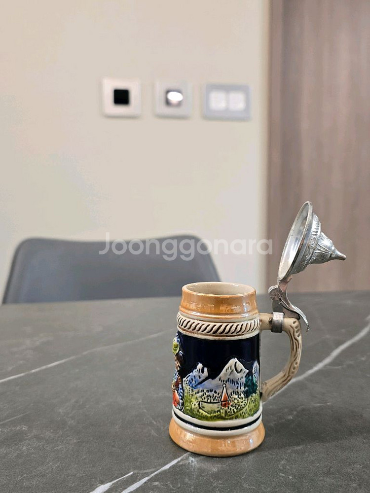 빈티지 독일 미니 주석 맥주컵--5