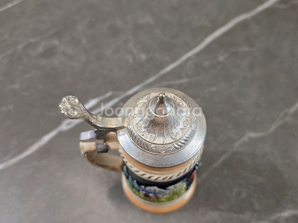 빈티지 독일 미니 주석 맥주컵--4