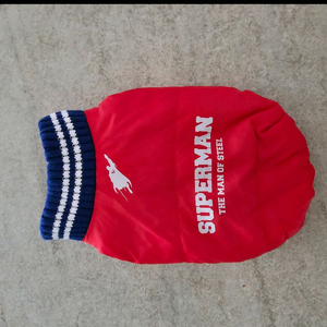 슈퍼맨 강아지 양면패딩 s