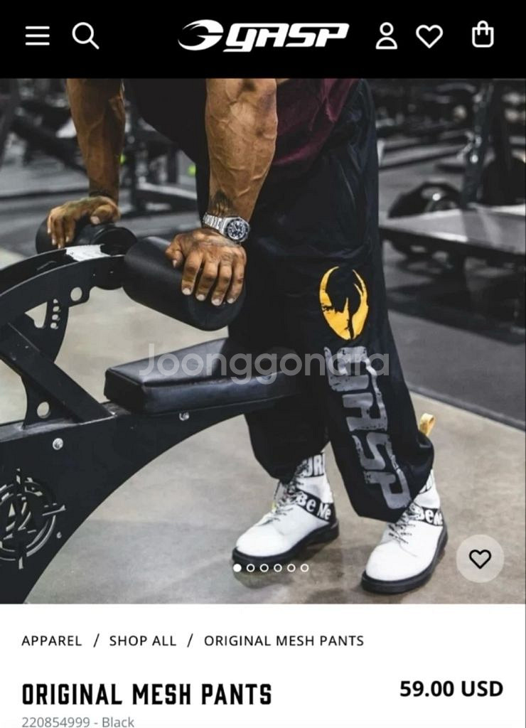 [M]가스프 gasp 오리지널 메쉬팬츠 블랙 새상품--2