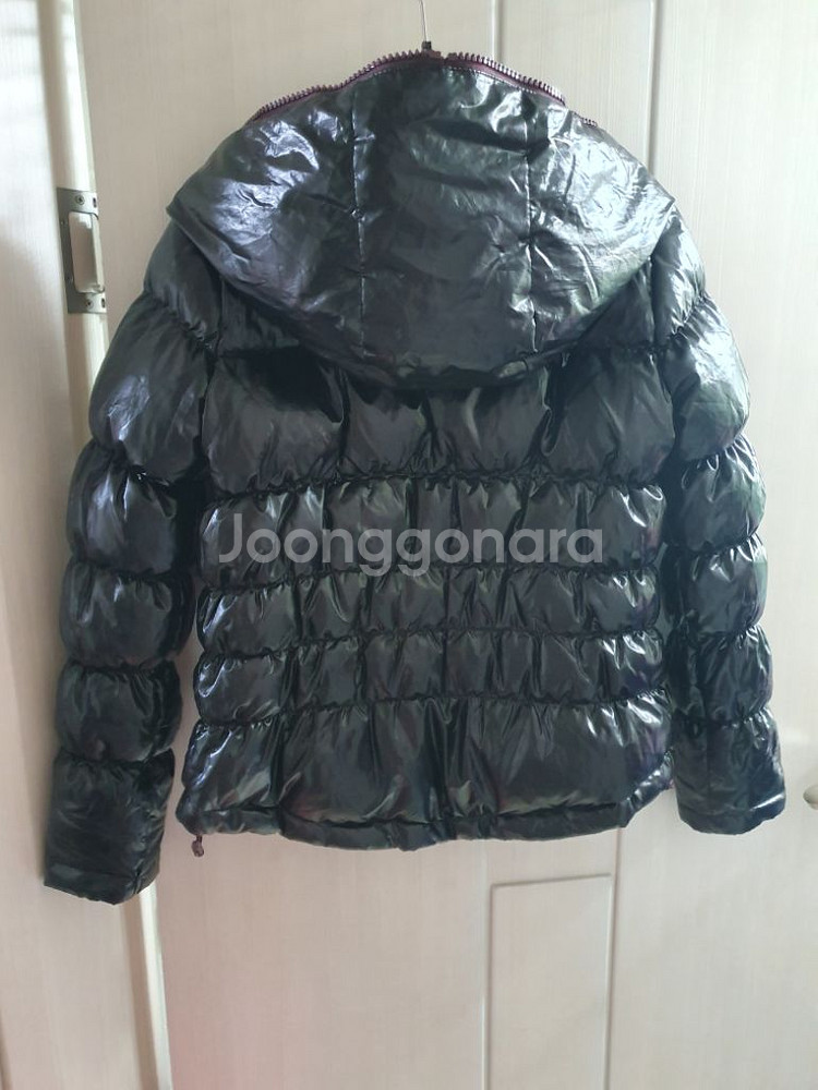 애드혹 유광 덕다운 숏패딩 85. 블랙 버건디 오리털--2