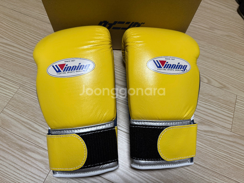 위닝 복싱글러브 10온즈 커스텀 옐로,네이비,실버--0