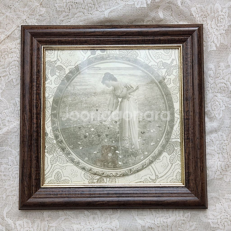 빈티지액자 여인액자 빈티지소품 플라워액자--0