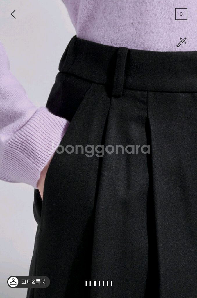 새상품 한섬 시스템 캐시미어 와이드 팬츠 블랙 55/랑방 타임 더캐시미어 마인--12