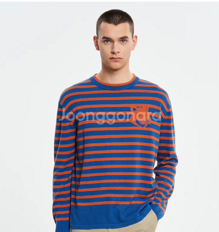 메종키츠네 폭스헤드 스트라이프 니트 새상품--4