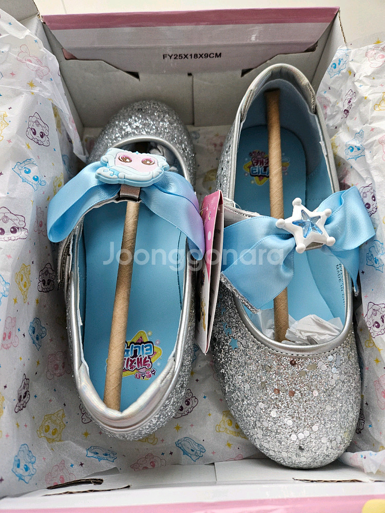 [새상품] 캐치!티니핑 LED 글리터 실버 리본 메리제인 구두 200--2