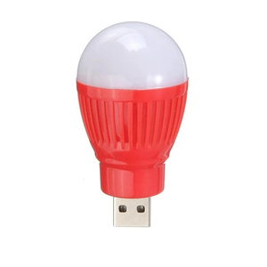 새 2개 빨강색 USB 미니 전구 휴대용 LED 조명 램프 노트북 컴퓨터 보조등 야간등 독서등 간이등 캠핑등 비상등 이미지
