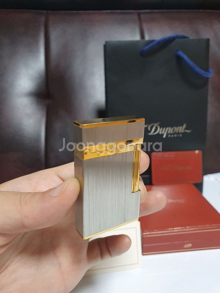 새상품급 듀퐁라이터 라인2 ca16841 산토스 브러쉬드 콤비 듀퐁라이타--2