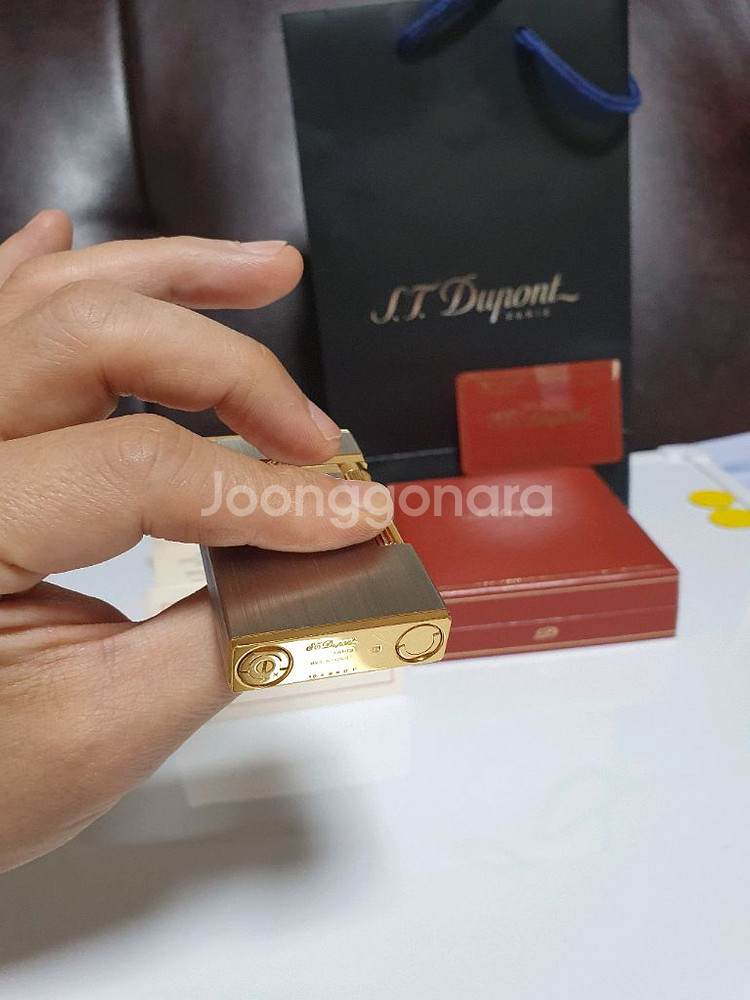 새상품급 듀퐁라이터 라인2 ca16841 산토스 브러쉬드 콤비 듀퐁라이타--7