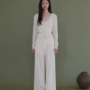 (새상품) ODS GAVE WOOL SLACKS - 크림 L