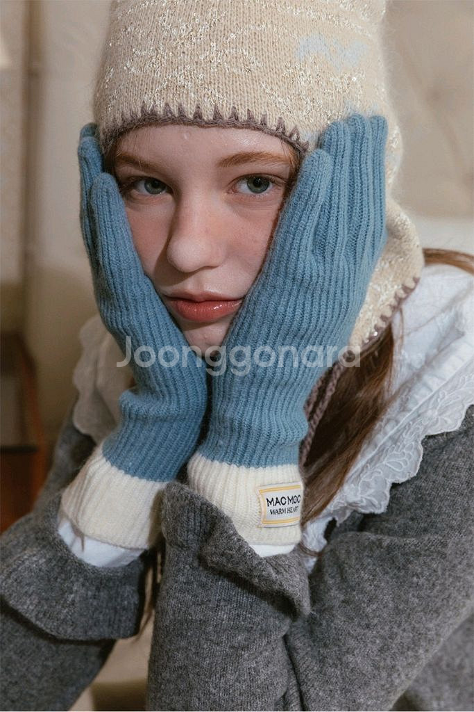 마크모크 울 장갑&머플러 세트(스카이)--0