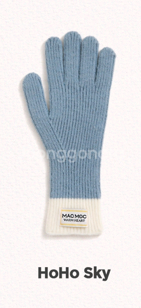 마크모크 울 장갑&머플러 세트(스카이)--3