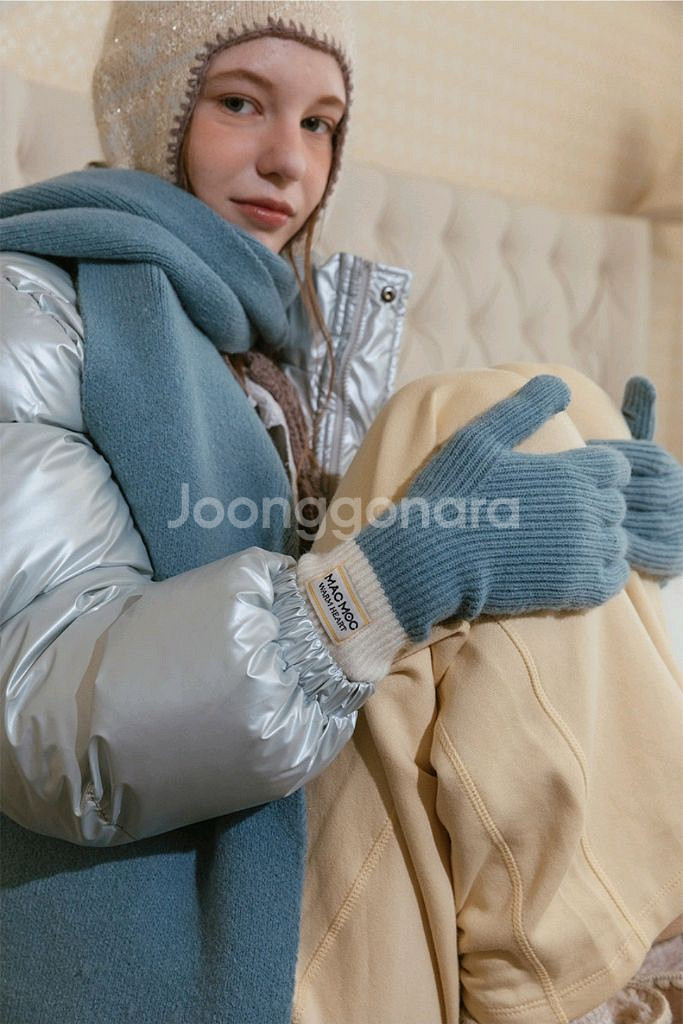 마크모크 울 장갑&머플러 세트(스카이)--2