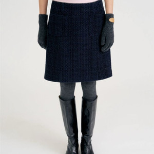 포유온 fyeo eila 트위드 스커트 네이비 스몰사이즈