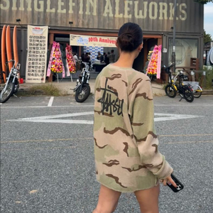 스투시 래글런 와플니트 샌드카모 XL