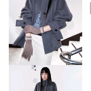 구호플러스 볼륨 슬리브 하이넥 코트 회색 F(이번 신상)