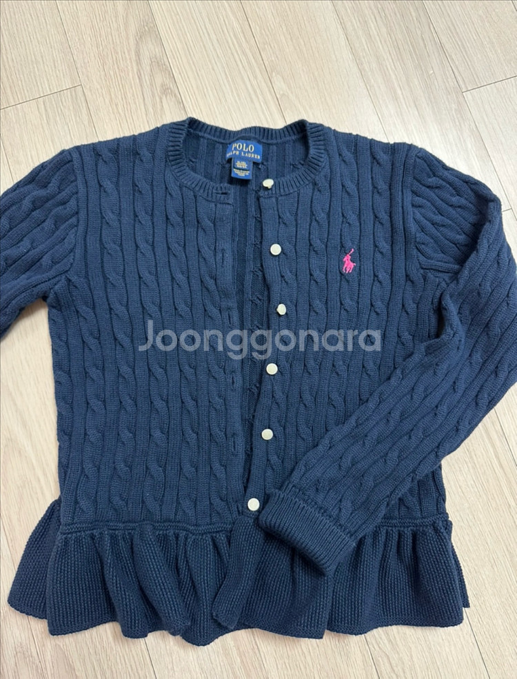 폴로 랄프로렌 프릴 키즈 걸스 네이비 가디건 XL--0