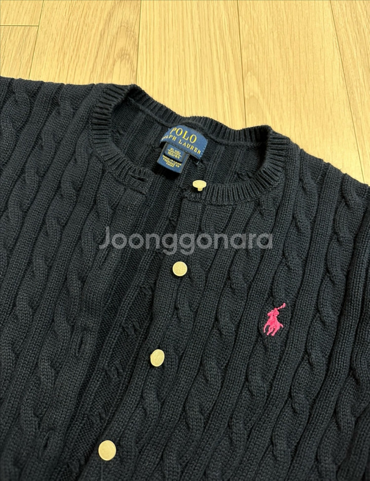 폴로 랄프로렌 프릴 키즈 걸스 네이비 가디건 XL--1