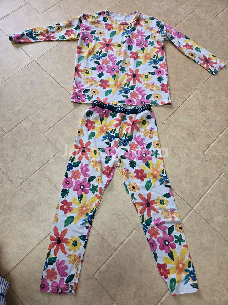 플라워 패턴 아동 상하복 세트--0