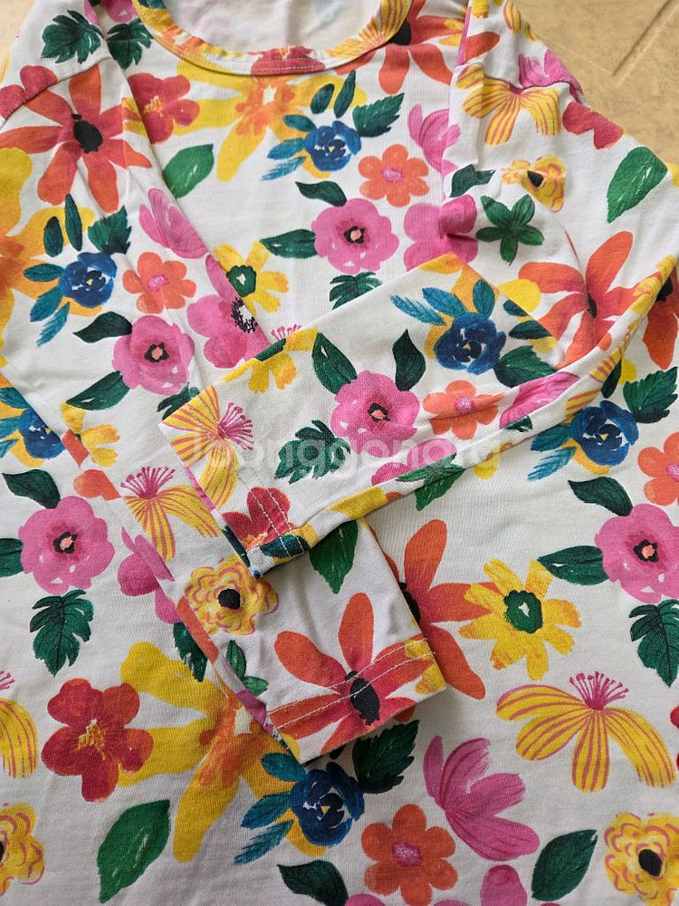 플라워 패턴 아동 상하복 세트--2