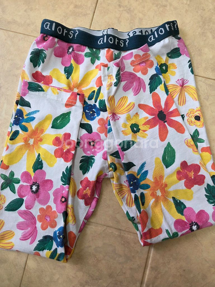 플라워 패턴 아동 상하복 세트--5