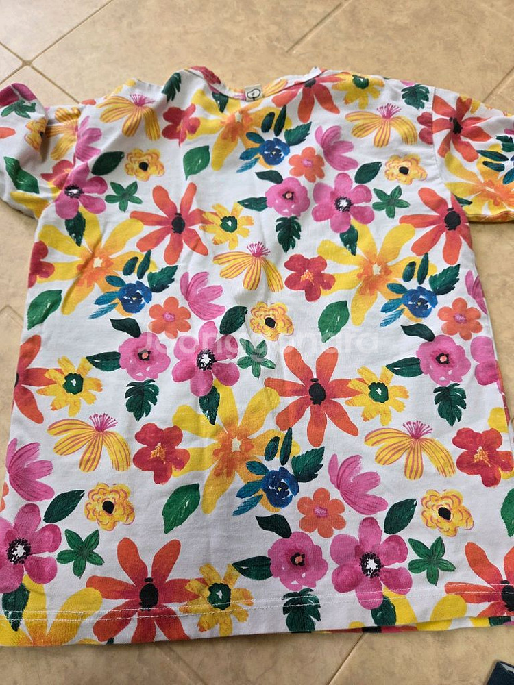 플라워 패턴 아동 상하복 세트--3