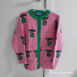 베베베베 핑크색 두꺼운 가디건