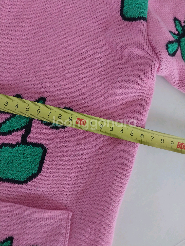 베베베베 핑크색 두꺼운 가디건--4