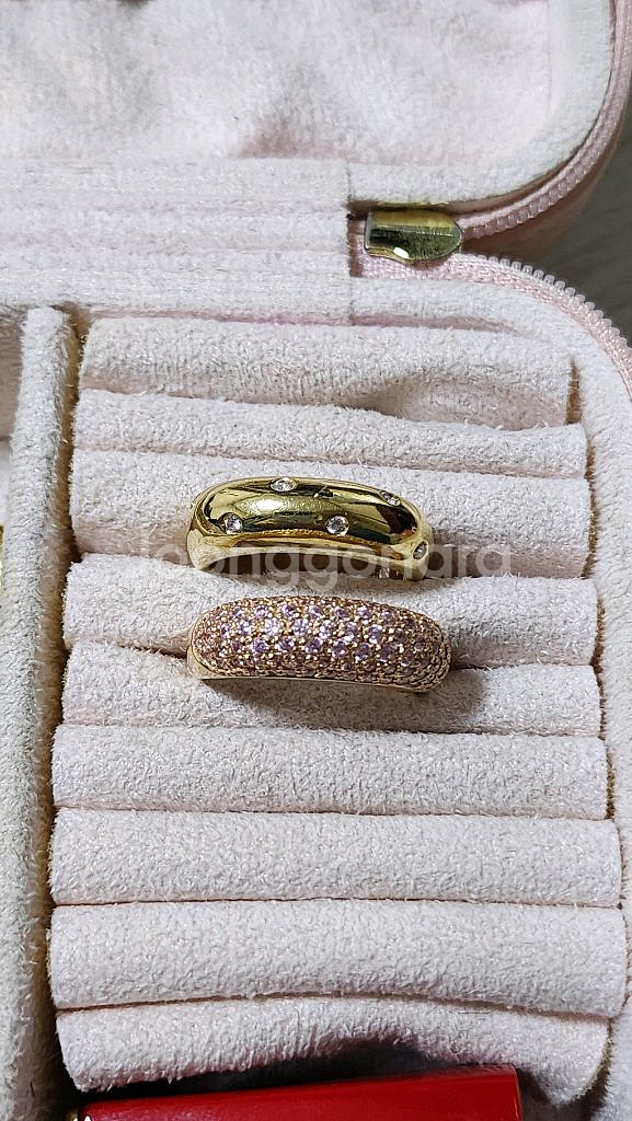 18k 큐빅 쌍가락지--0