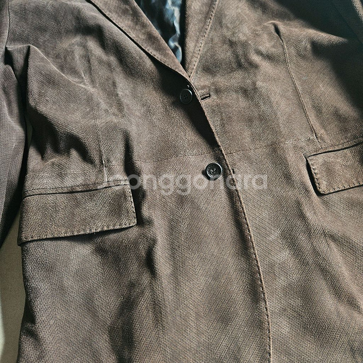 에르메네질도 제냐 / 스웨이드 가죽 헤링본 패턴 자켓--3