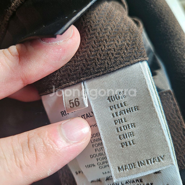 에르메네질도 제냐 / 스웨이드 가죽 헤링본 패턴 자켓--7