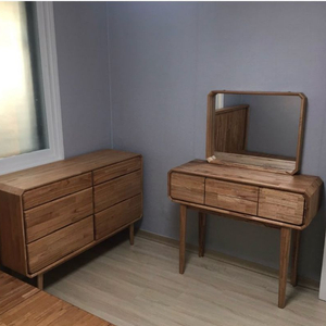 원목 침실 가구 세트(TV장, 협탁, 화장대+거울, 서랍장)