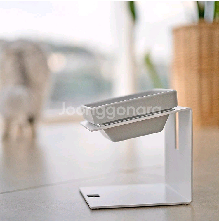 로이루미 도자기 세라믹 사각식기 1구(그레이)+철제 스틸 테이블--4