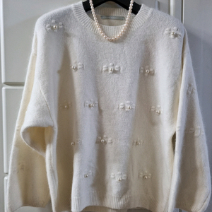 앙고라 진주 플라워 니트