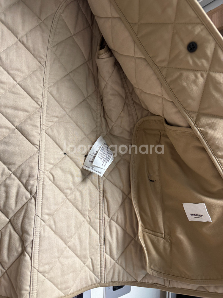 버버리 프랭크비 퀼팅 자켓 (베이지 S)--5