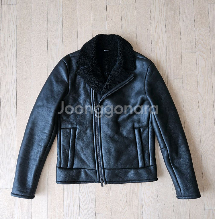 띠어리 theory 무스탕 양가죽 집업자켓 라이더자켓 M--0