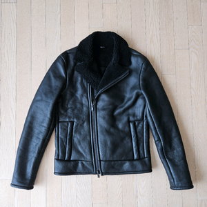 띠어리 theory 무스탕 양가죽 집업자켓 라이더자켓 M