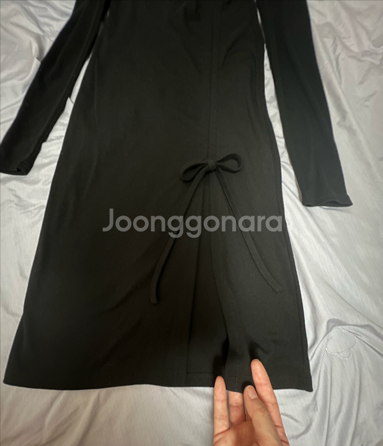 새상품) 블랙 셔링 원피스(44~55)--3