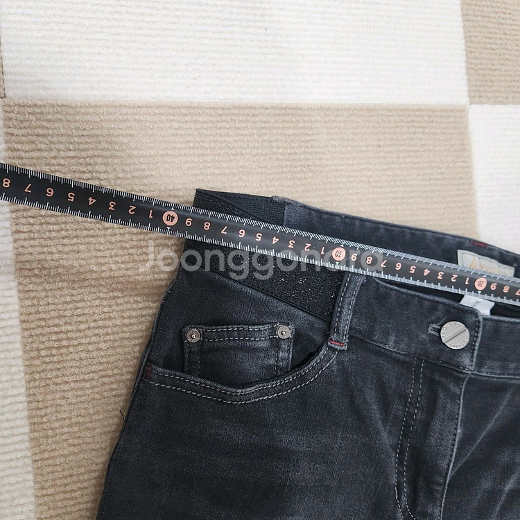 블랙 데님 기모바지 30인치--3